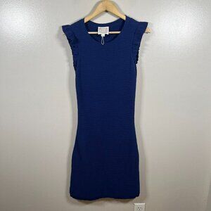 Sail to Sable Sweater Dress Size XS Navy Blue Ruffle Sleeves Preppy Nautical